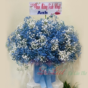 Bó hoa baby xanh trắng